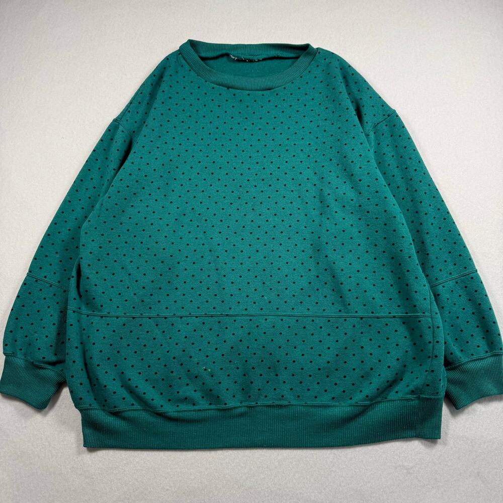Vintage‎ 80s polka dot crewneck sweatshirt womens size large